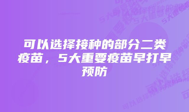 可以选择接种的部分二类疫苗，5大重要疫苗早打早预防