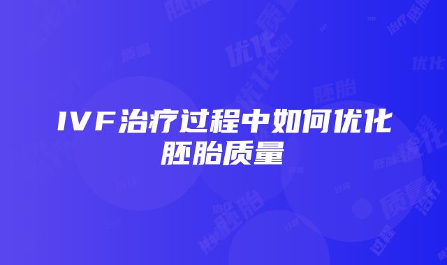 IVF治疗过程中如何优化胚胎质量