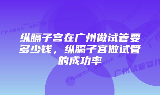 纵膈子宫在广州做试管要多少钱，纵膈子宫做试管的成功率