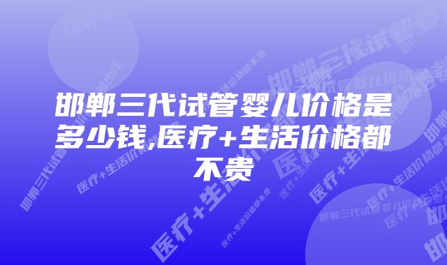 邯郸三代试管婴儿价格是多少钱,医疗+生活价格都不贵