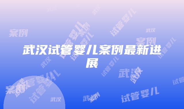 武汉试管婴儿案例最新进展