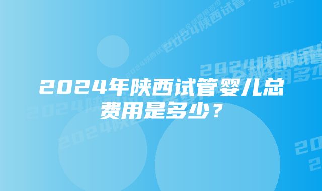 2024年陕西试管婴儿总费用是多少？