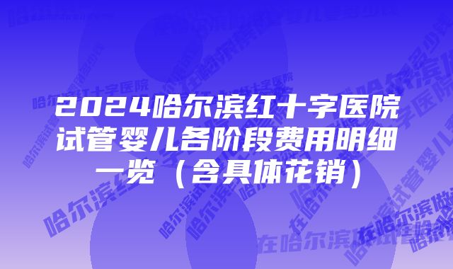 2024哈尔滨红十字医院试管婴儿各阶段费用明细一览（含具体花销）