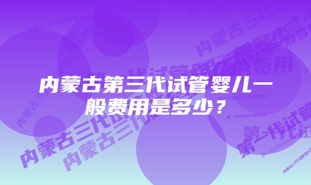 内蒙古第三代试管婴儿一般费用是多少？