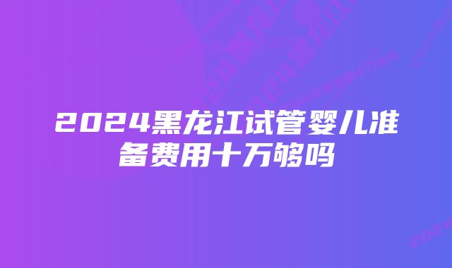 2024黑龙江试管婴儿准备费用十万够吗