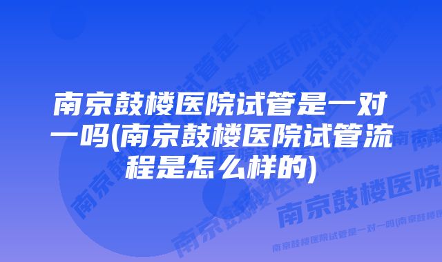 南京鼓楼医院试管是一对一吗(南京鼓楼医院试管流程是怎么样的)