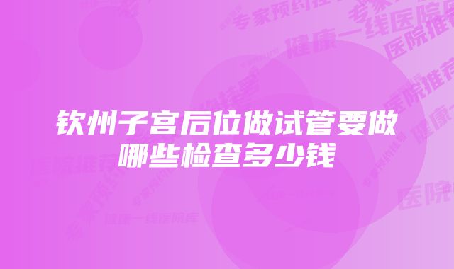 钦州子宫后位做试管要做哪些检查多少钱