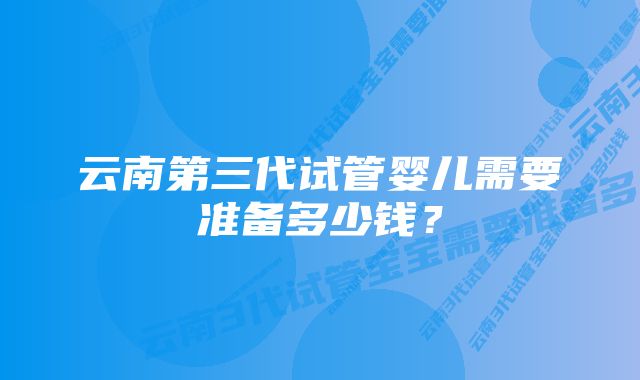 云南第三代试管婴儿需要准备多少钱？