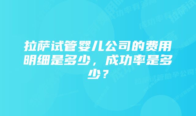 拉萨试管婴儿公司的费用明细是多少，成功率是多少？