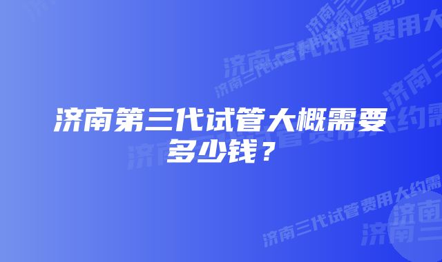 济南第三代试管大概需要多少钱？