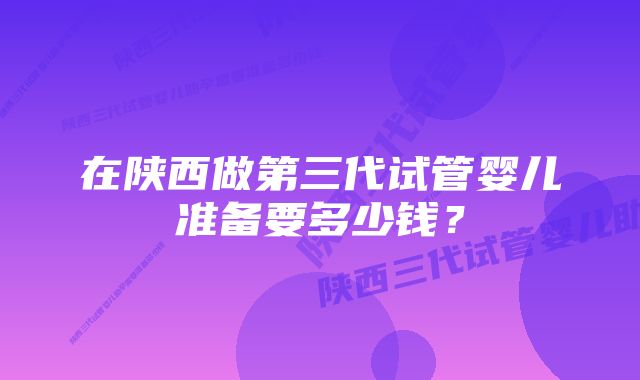 在陕西做第三代试管婴儿准备要多少钱？