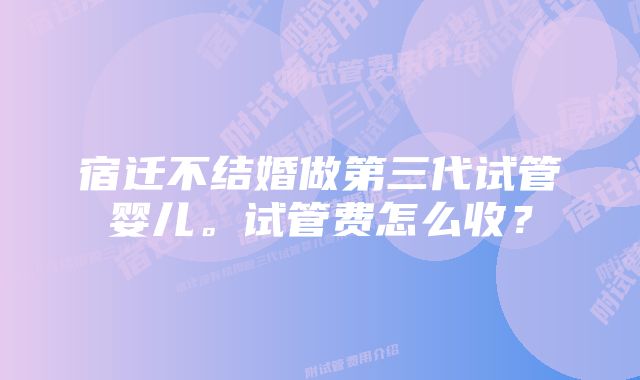 宿迁不结婚做第三代试管婴儿。试管费怎么收？