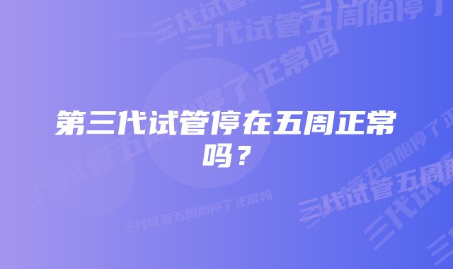 第三代试管停在五周正常吗？