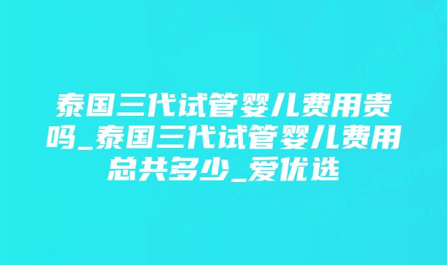 泰国三代试管婴儿费用贵吗_泰国三代试管婴儿费用总共多少_爱优选