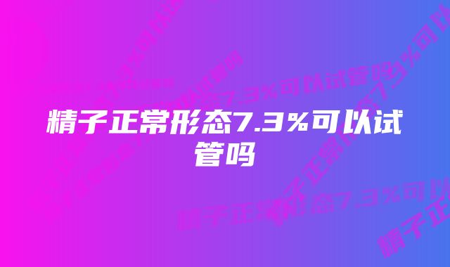 精子正常形态7.3%可以试管吗