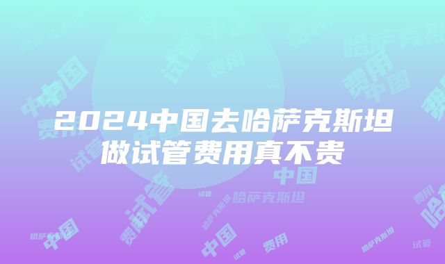 2024中国去哈萨克斯坦做试管费用真不贵