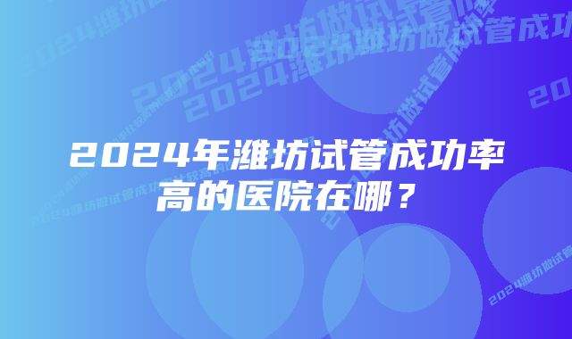 2024年潍坊试管成功率高的医院在哪？