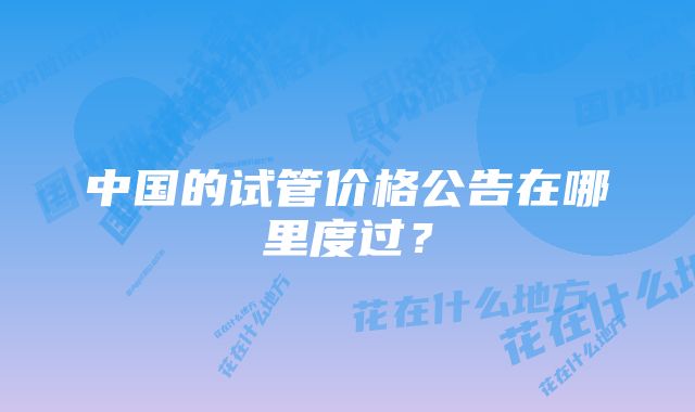 中国的试管价格公告在哪里度过？