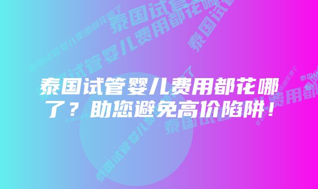 泰国试管婴儿费用都花哪了？助您避免高价陷阱！