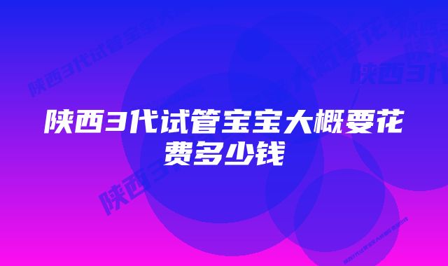 陕西3代试管宝宝大概要花费多少钱