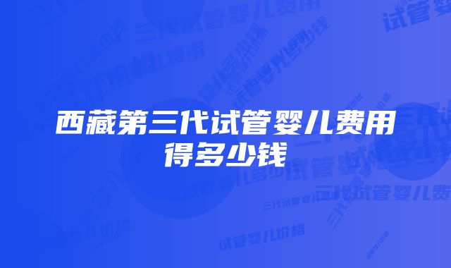 西藏第三代试管婴儿费用得多少钱