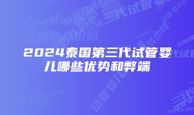 2024泰国第三代试管婴儿哪些优势和弊端