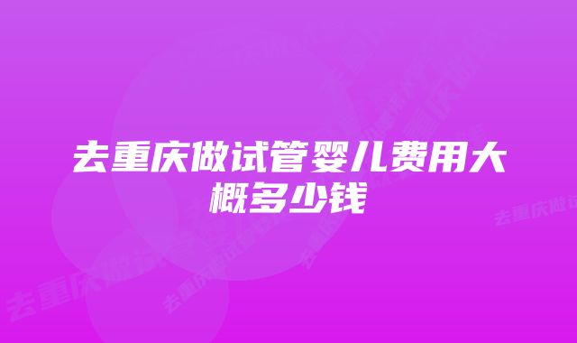 去重庆做试管婴儿费用大概多少钱