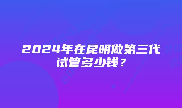 2024年在昆明做第三代试管多少钱？