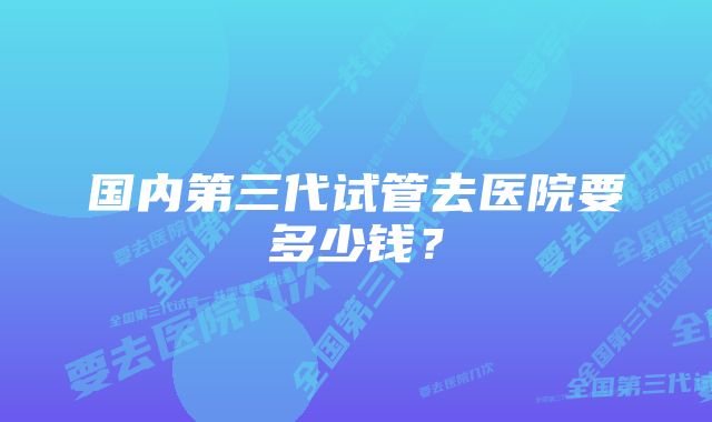 国内第三代试管去医院要多少钱？