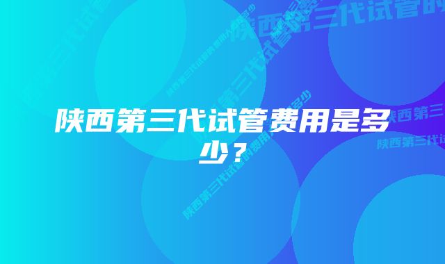 陕西第三代试管费用是多少？