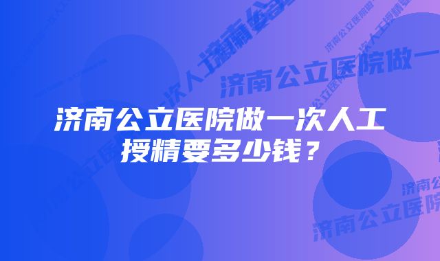 济南公立医院做一次人工授精要多少钱？