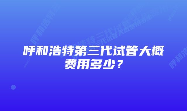 呼和浩特第三代试管大概费用多少？