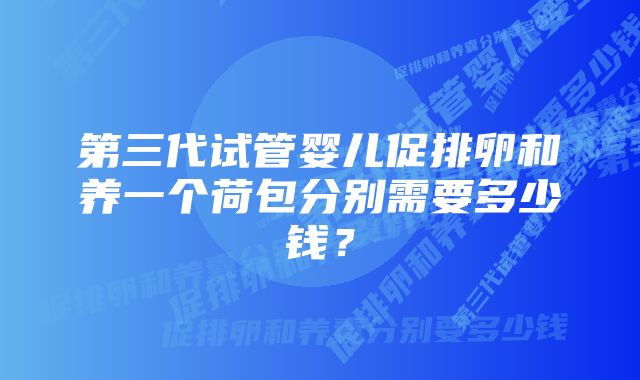 第三代试管婴儿促排卵和养一个荷包分别需要多少钱？