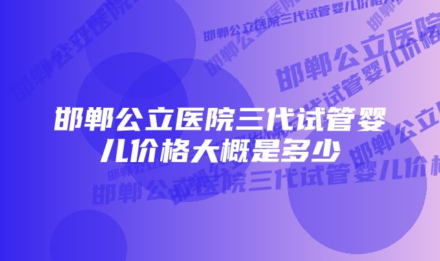 邯郸公立医院三代试管婴儿价格大概是多少