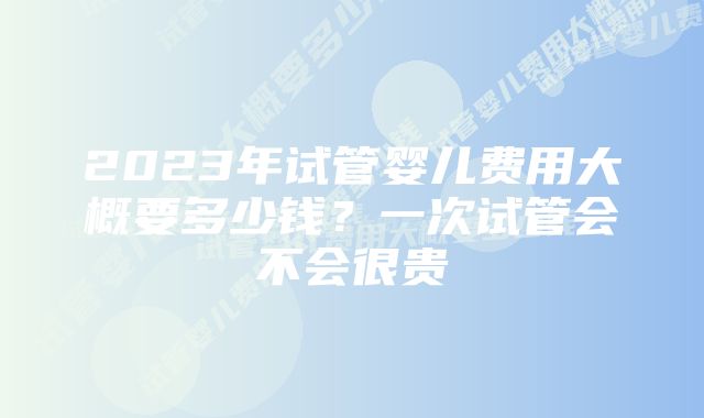 2023年试管婴儿费用大概要多少钱？一次试管会不会很贵