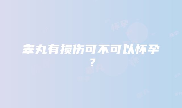 睾丸有损伤可不可以怀孕？