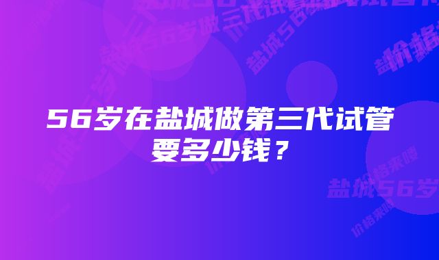 56岁在盐城做第三代试管要多少钱？