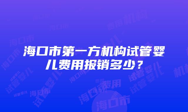 海口市第一方机构试管婴儿费用报销多少？