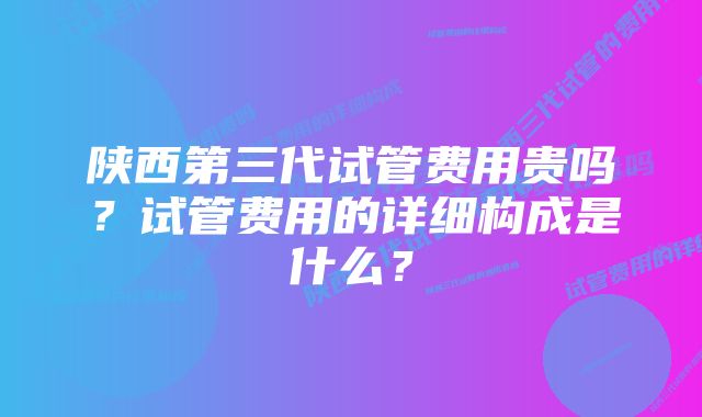 陕西第三代试管费用贵吗？试管费用的详细构成是什么？