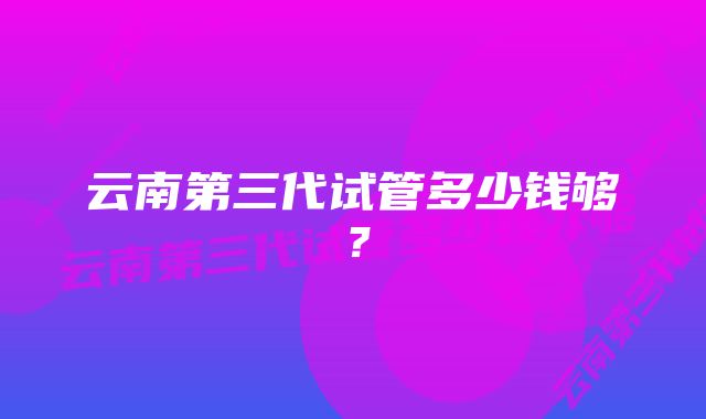 云南第三代试管多少钱够？