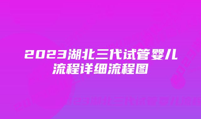 2023湖北三代试管婴儿流程详细流程图