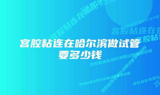 宫腔粘连在哈尔滨做试管要多少钱