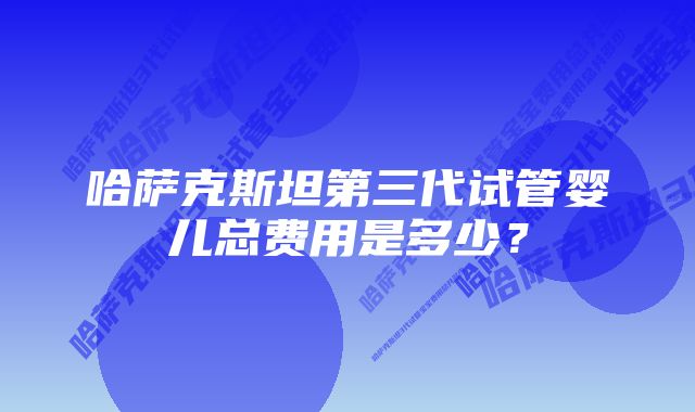 哈萨克斯坦第三代试管婴儿总费用是多少？