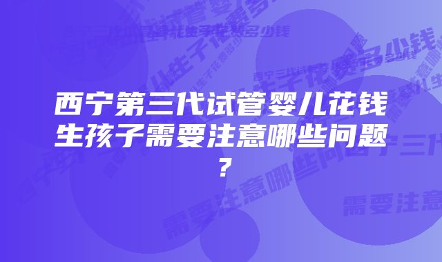 西宁第三代试管婴儿花钱生孩子需要注意哪些问题？