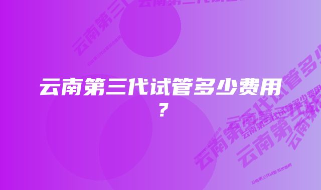 云南第三代试管多少费用？