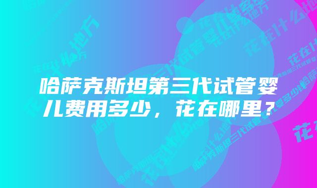 哈萨克斯坦第三代试管婴儿费用多少，花在哪里？