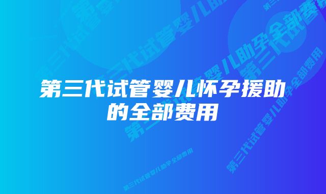 第三代试管婴儿怀孕援助的全部费用