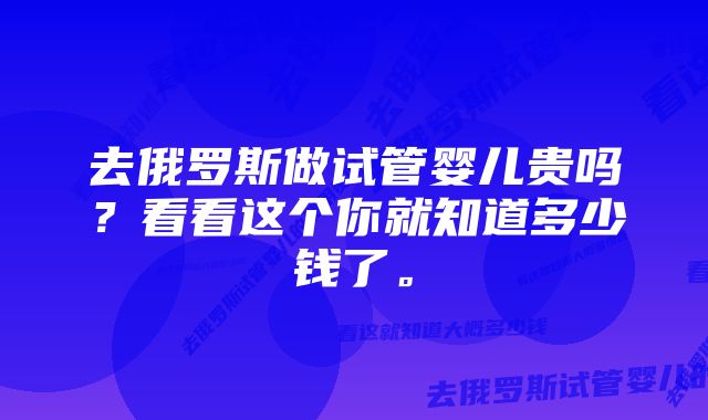 去俄罗斯做试管婴儿贵吗？看看这个你就知道多少钱了。