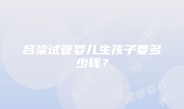 吕梁试管婴儿生孩子要多少钱？