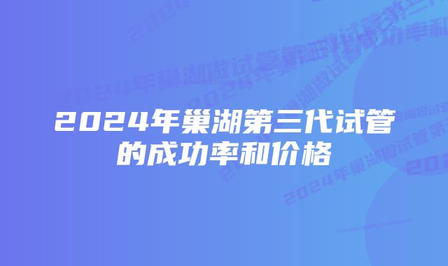 2024年巢湖第三代试管的成功率和价格